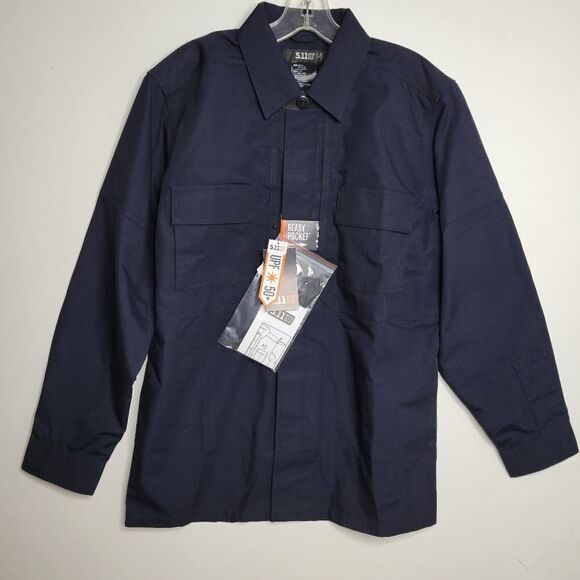 $65 5.11 TACTICAL TDU RIP STOP LONG SLEEVE NAVY BLUE MEN'S SHIRT S SMALL NWT - Picture 3 of 7
